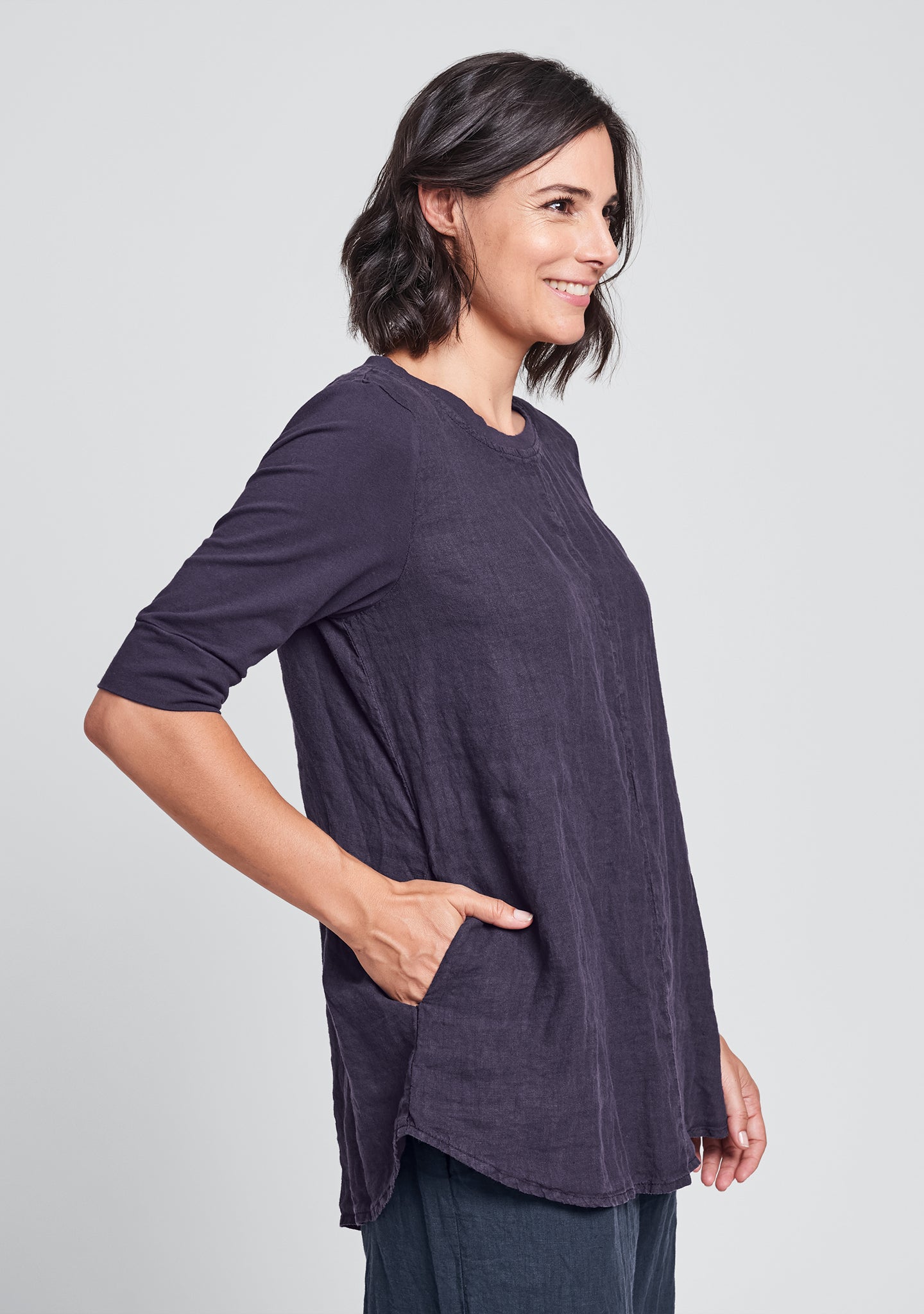 horizon tunic linen shirt details