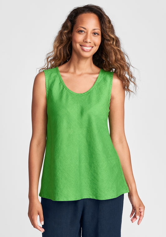 jasmine tank linen tank top green