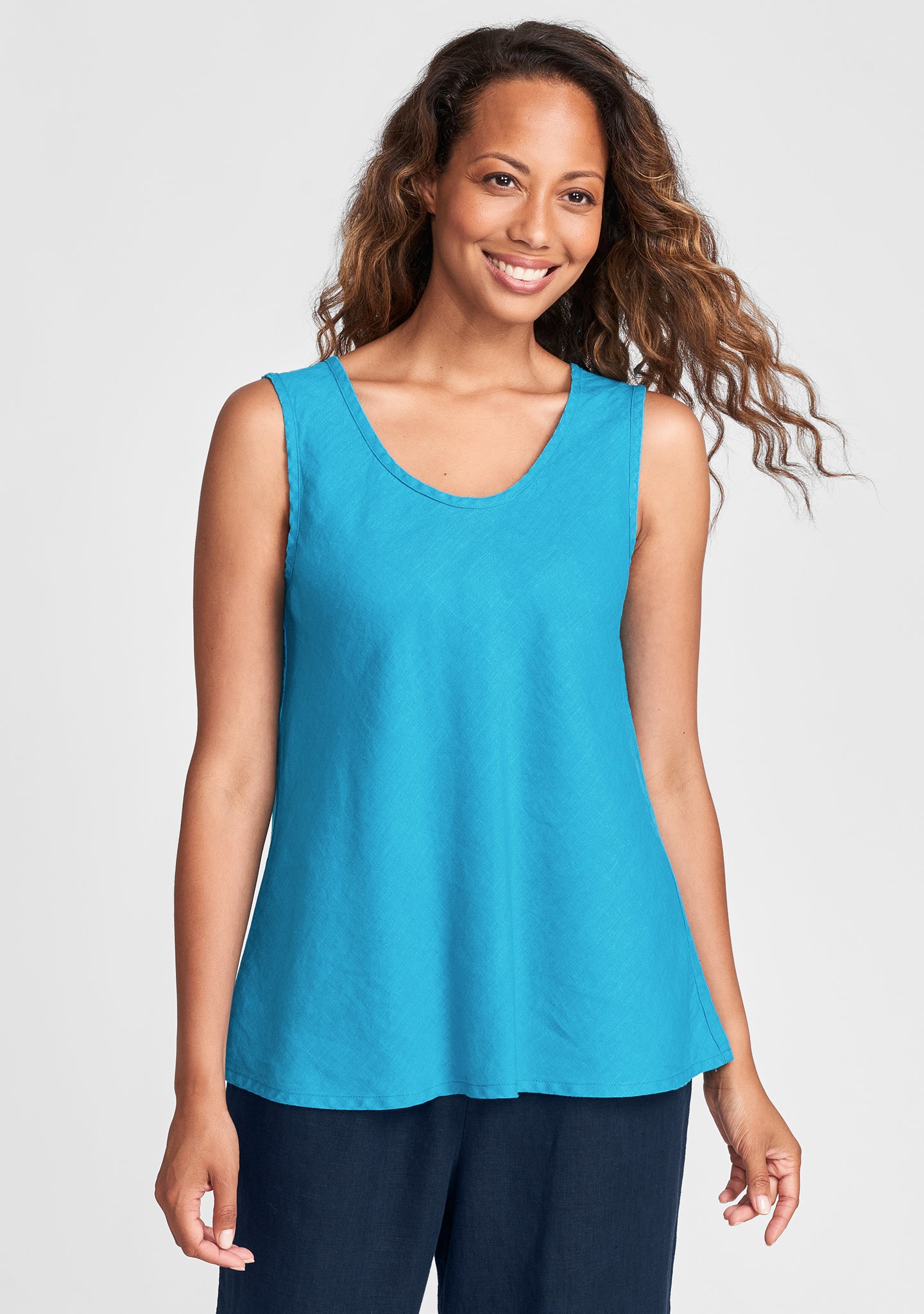 jasmine tank linen tank top blue