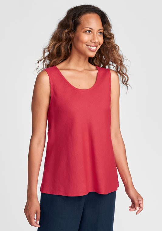 jasmine tank linen tank top red