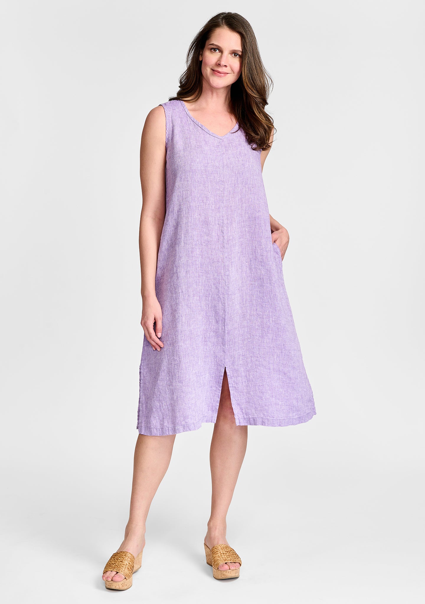 jewel dress linen shift dress purple