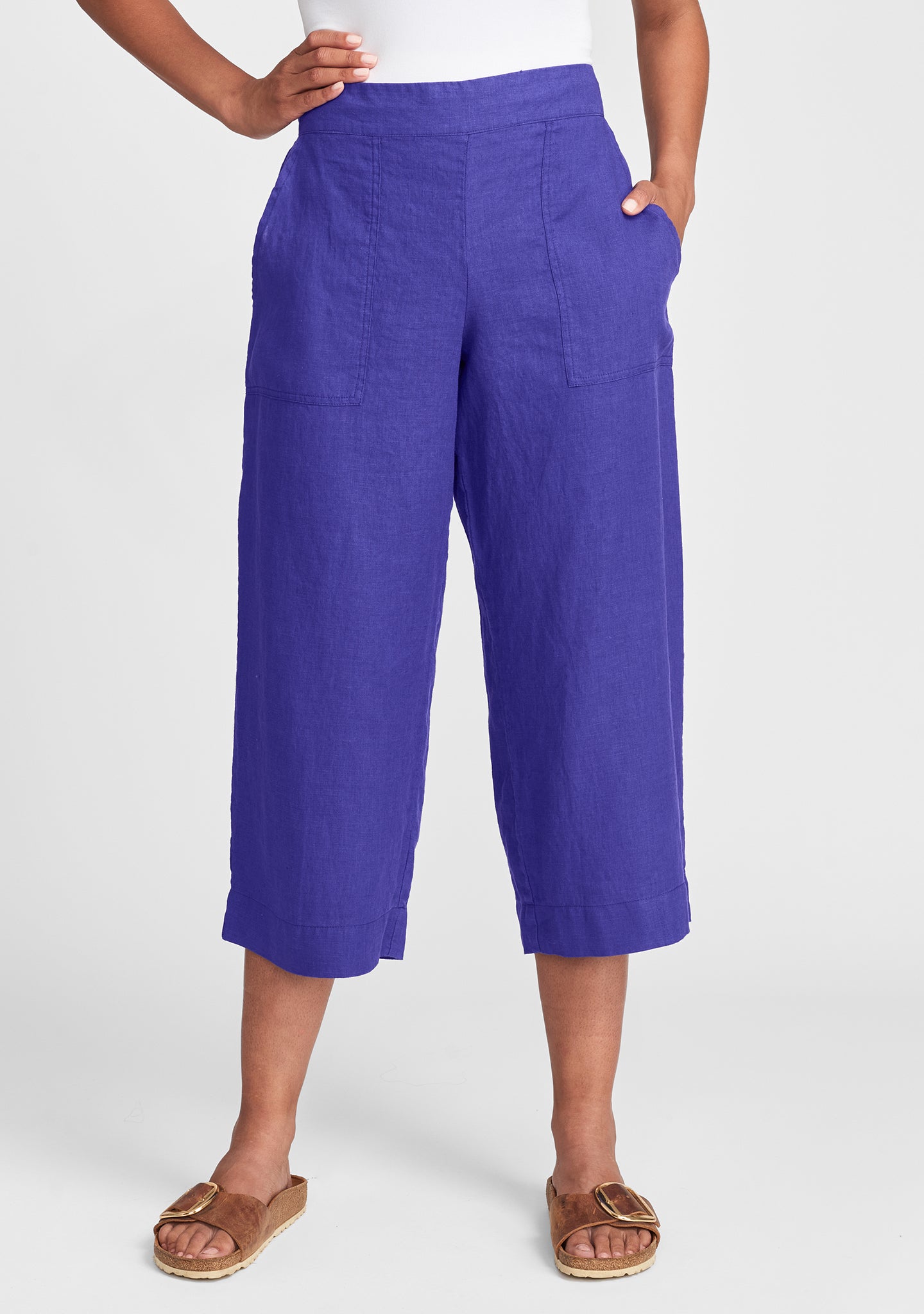 kate pant linen crop pant details