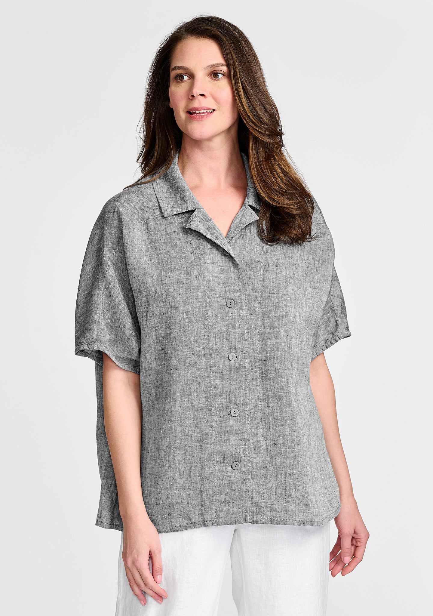 lauren shirt linen button down shirt grey