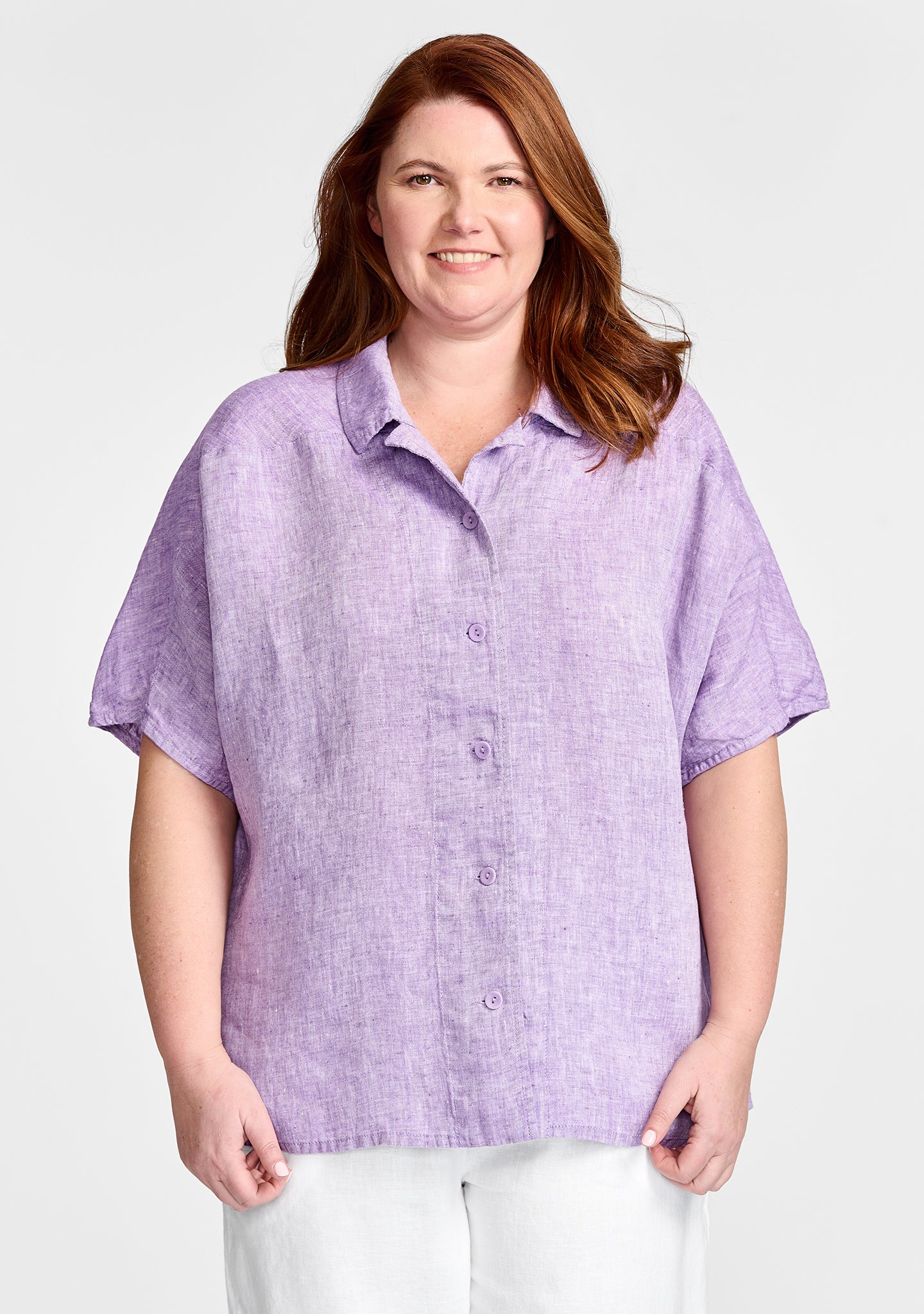 lauren shirt linen button down shirt purple