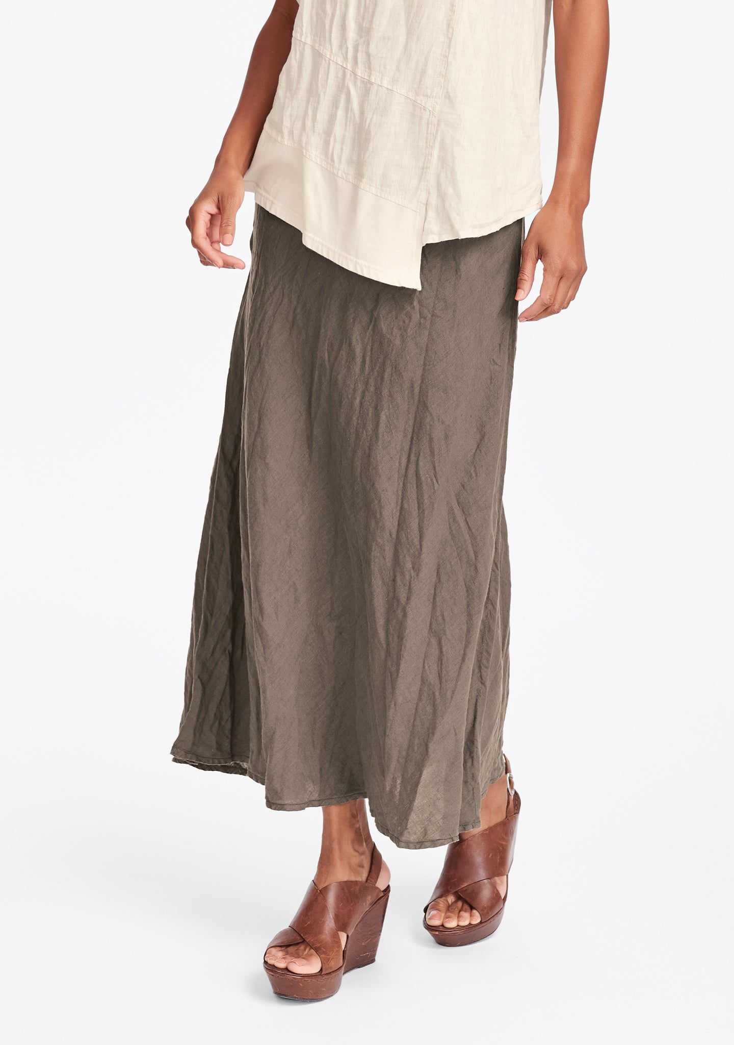 live in skirt linen maxi skirt brown