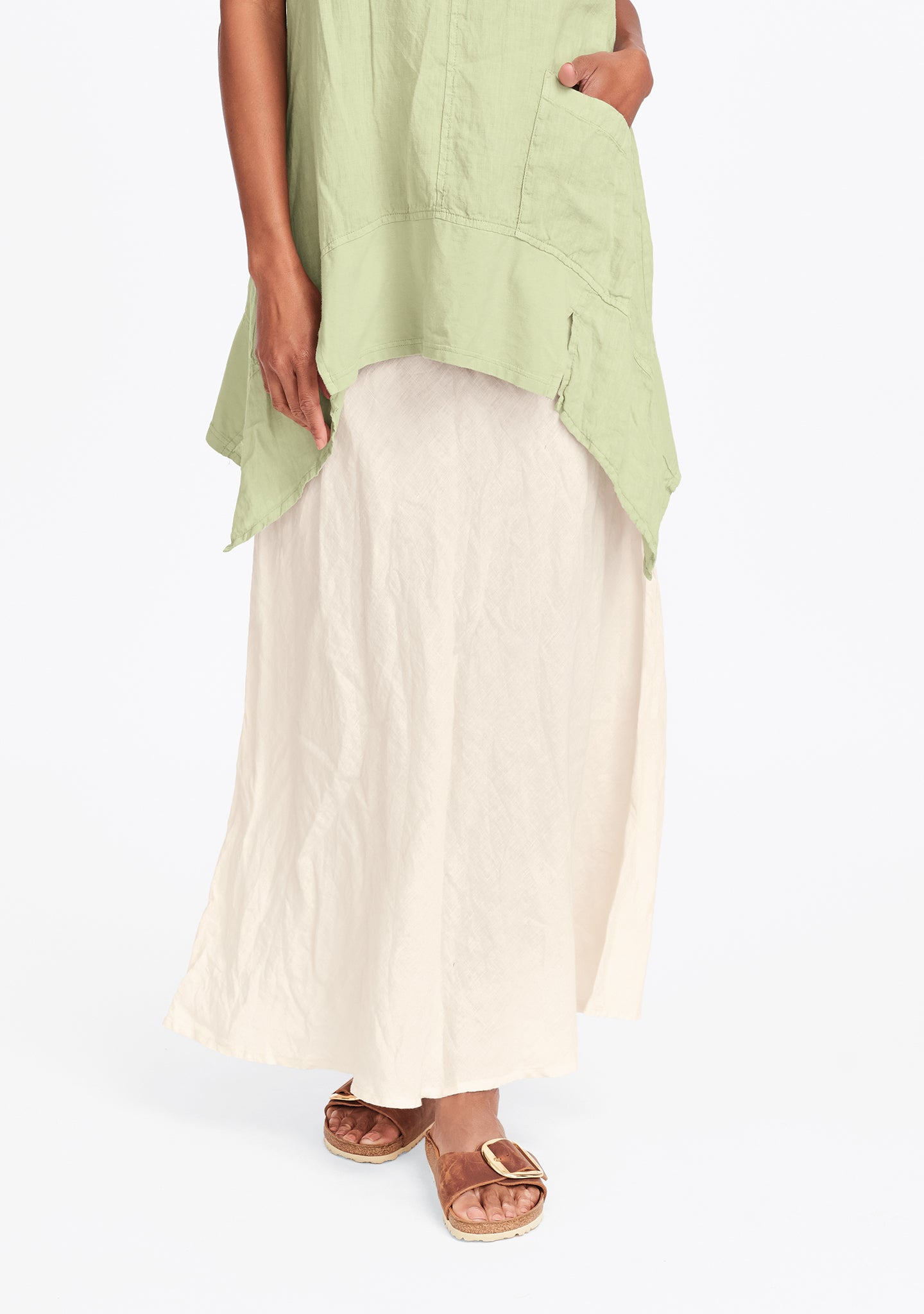live in skirt linen maxi skirt white