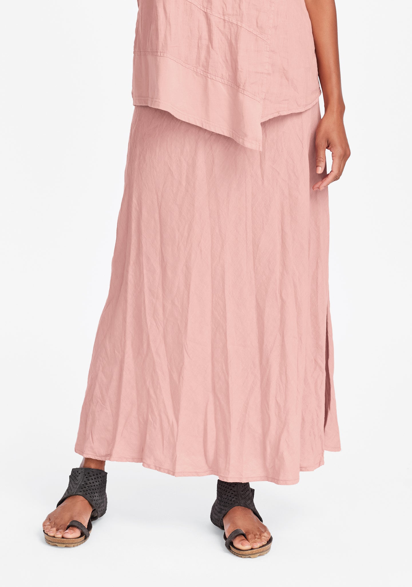 live in skirt linen maxi skirt pink