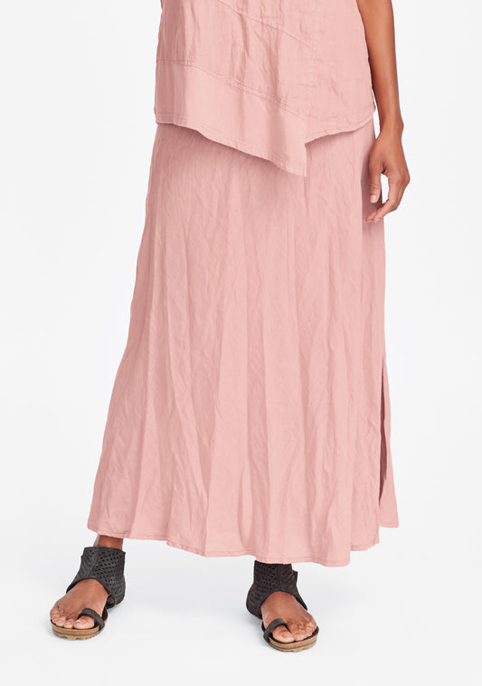 live in skirt linen maxi skirt pink