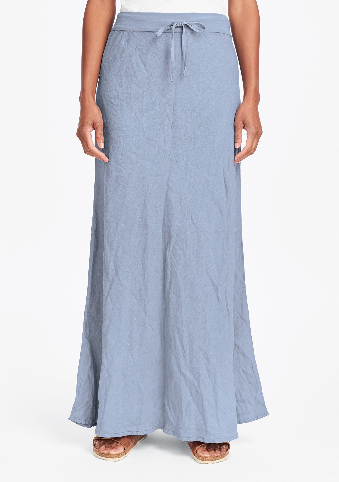 live in skirt linen maxi skirt blue