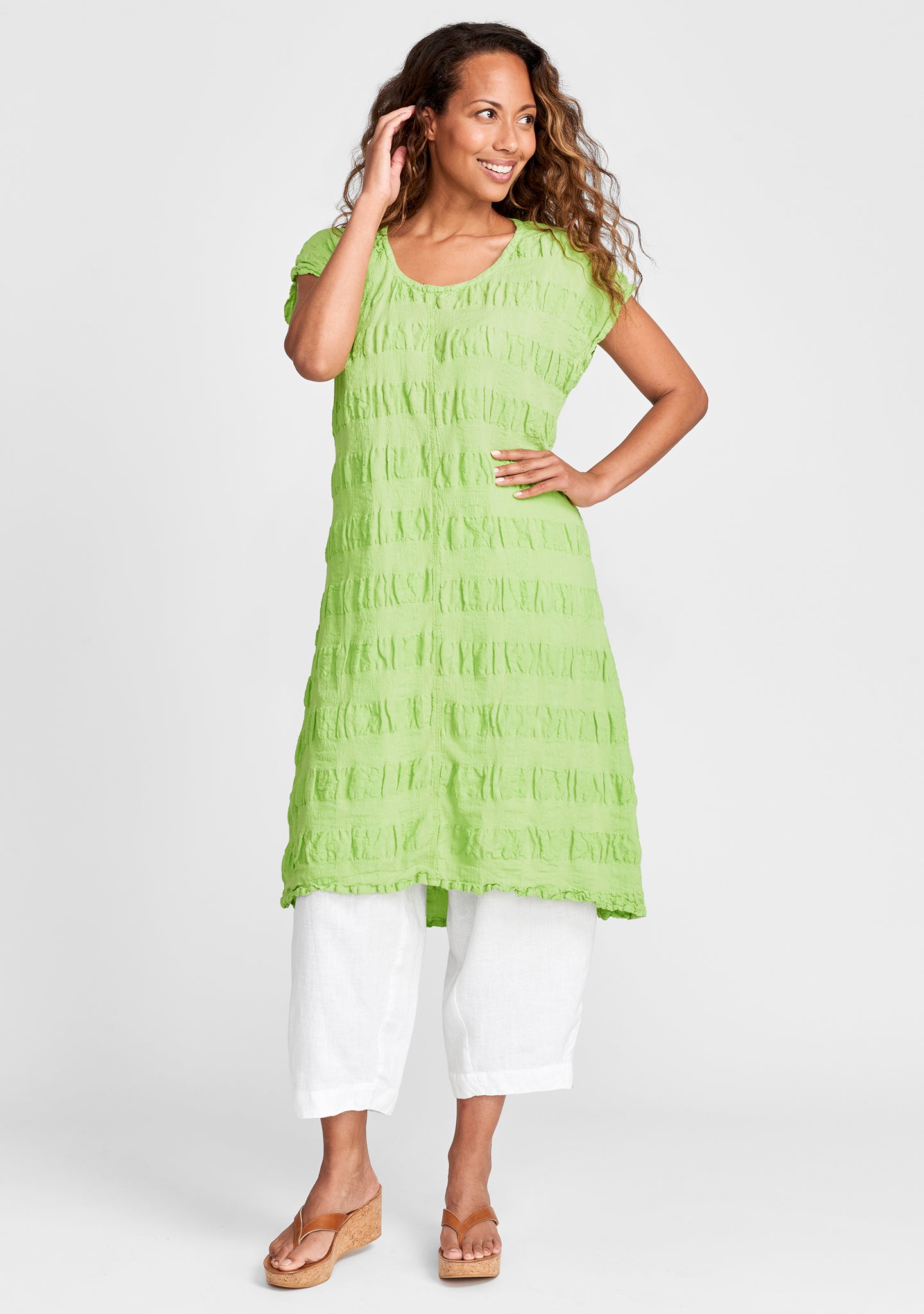 lofty dress linen dress green