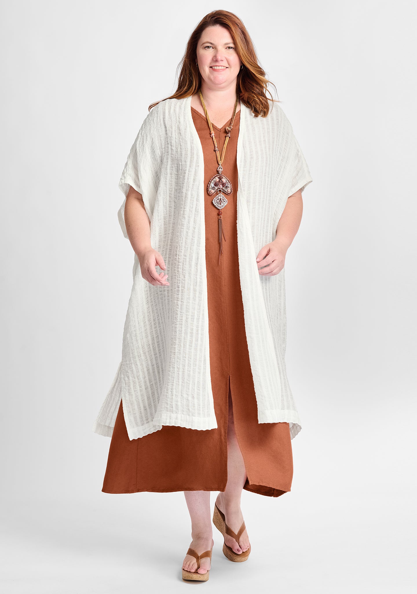 long obscure cardi linen cardigan white