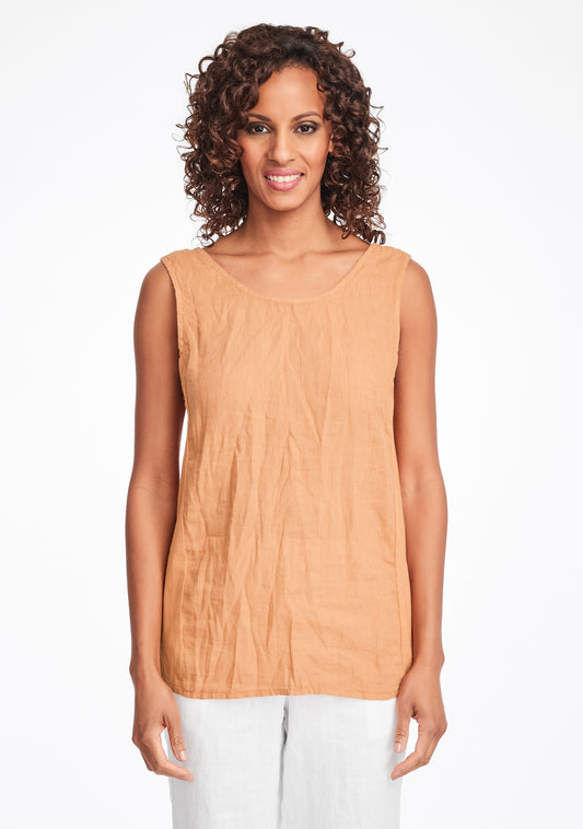 marta tank linen tank top orange