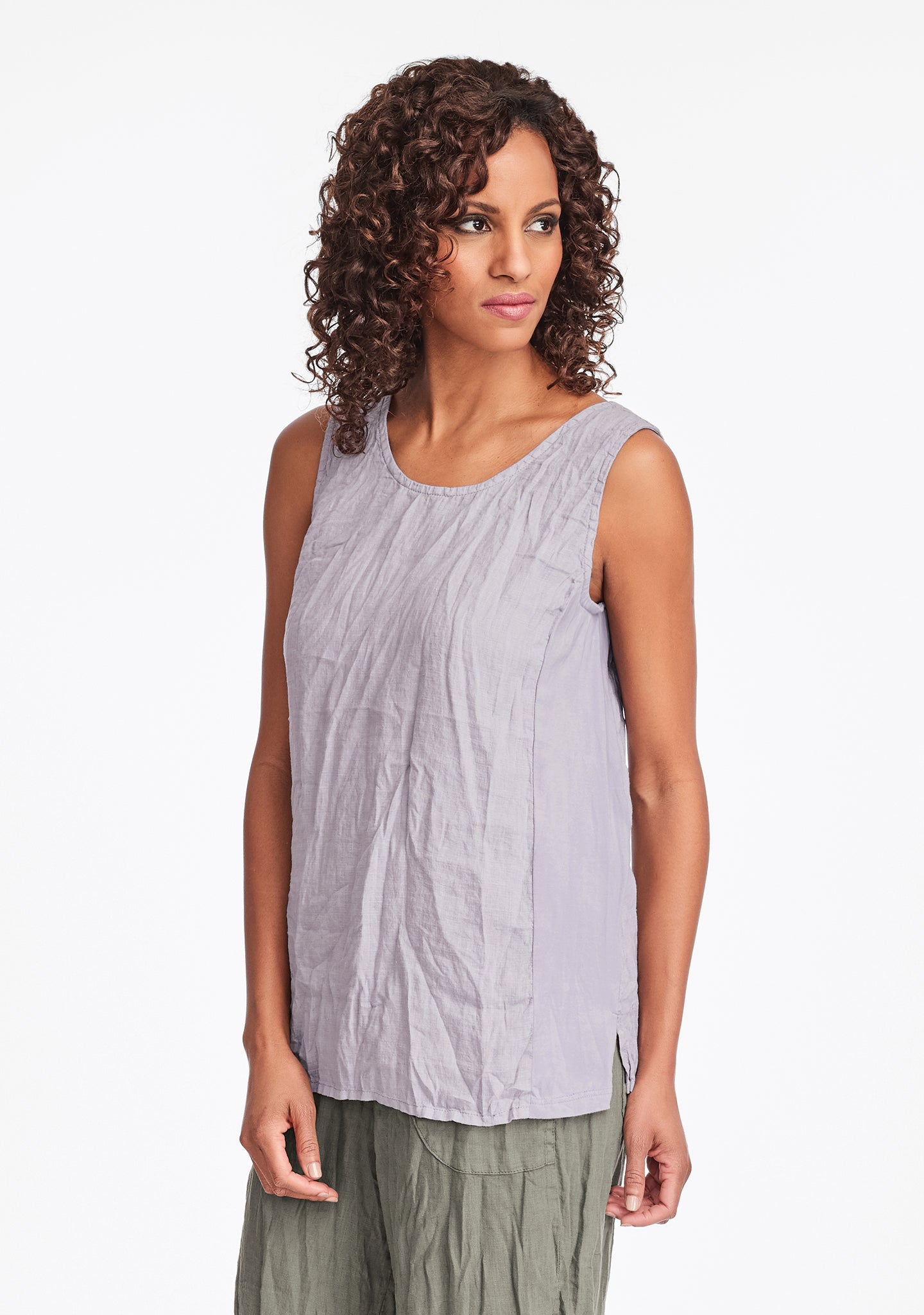 marta tank linen tank top purple