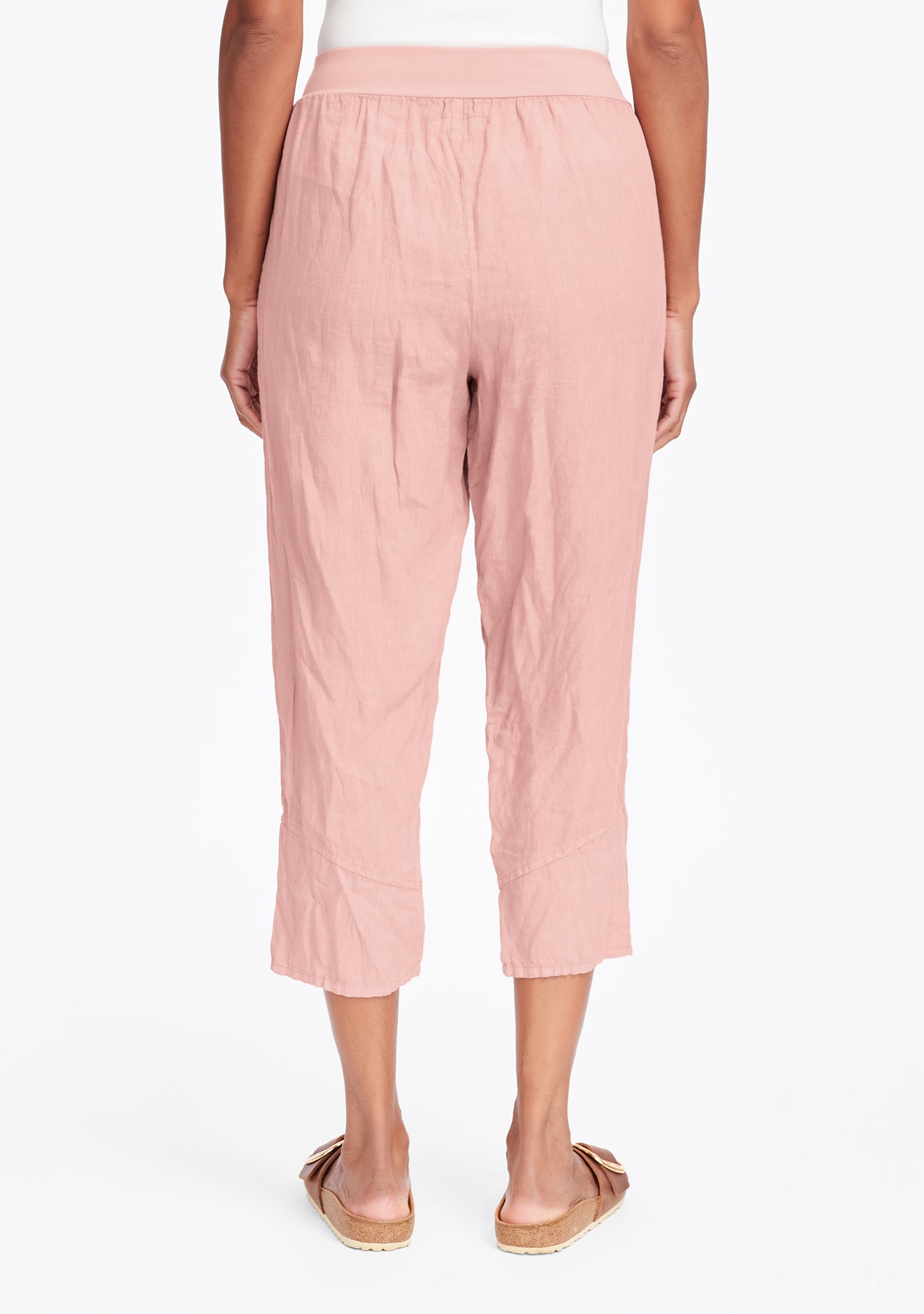metro crop linen crop pants details