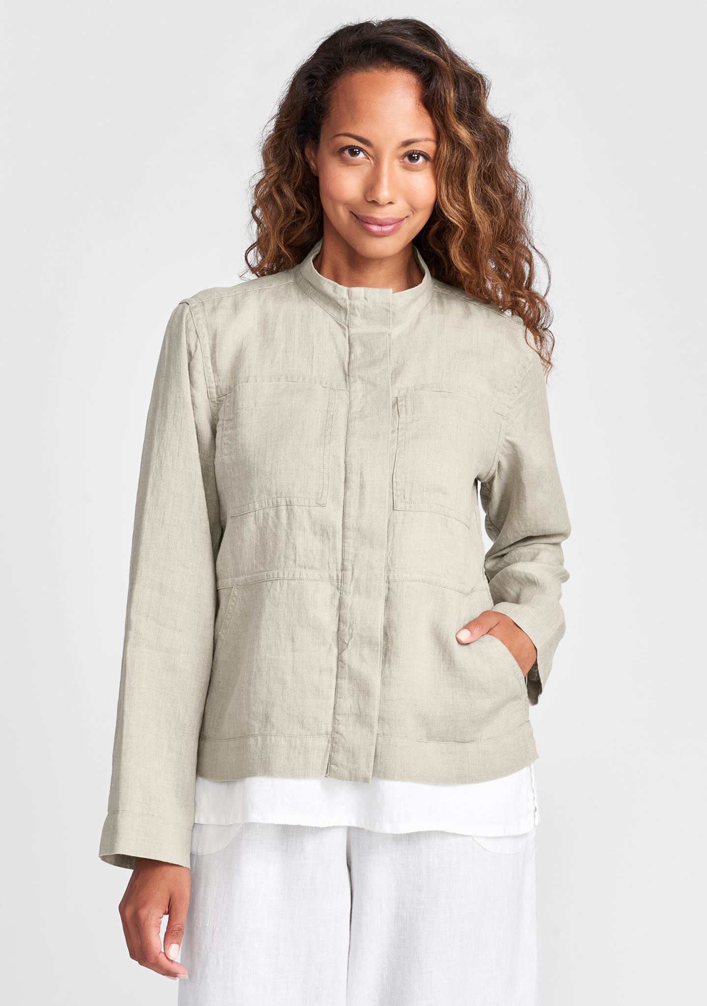 military jacket linen jacket natural