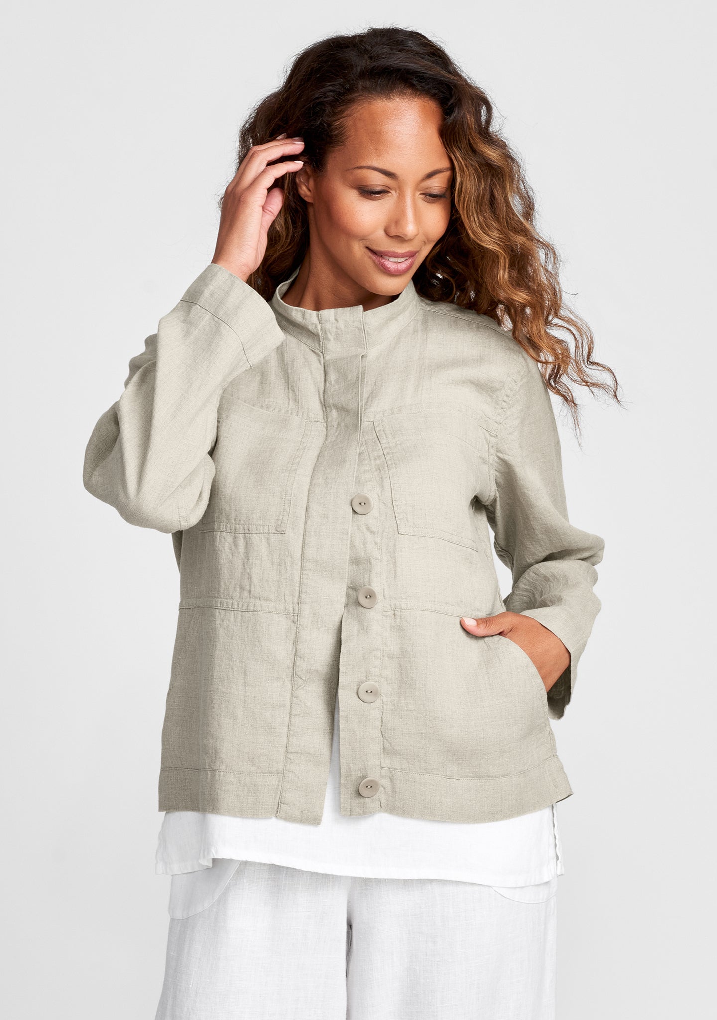 military jacket linen jacket natural