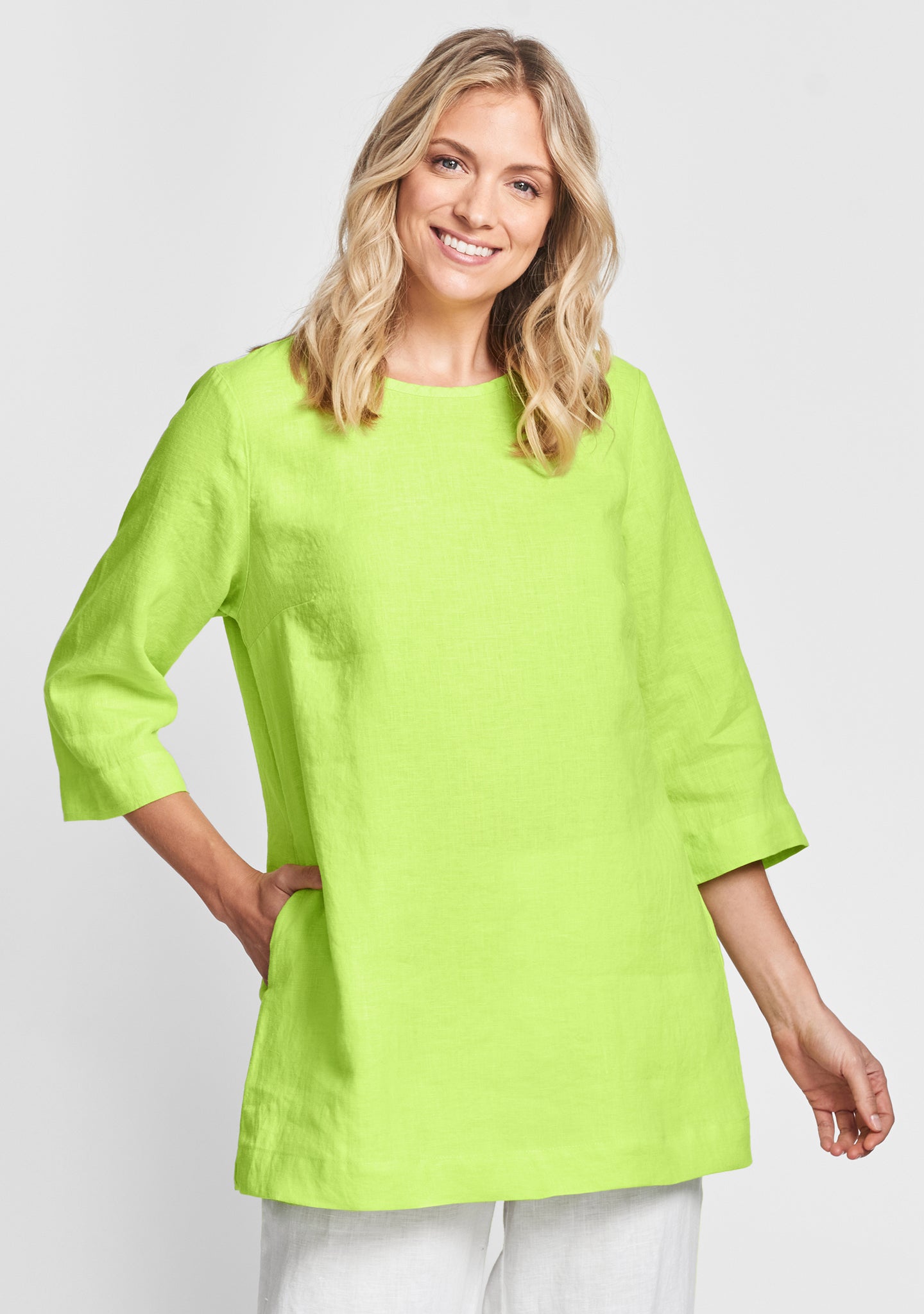 muse tunic linen shirt green