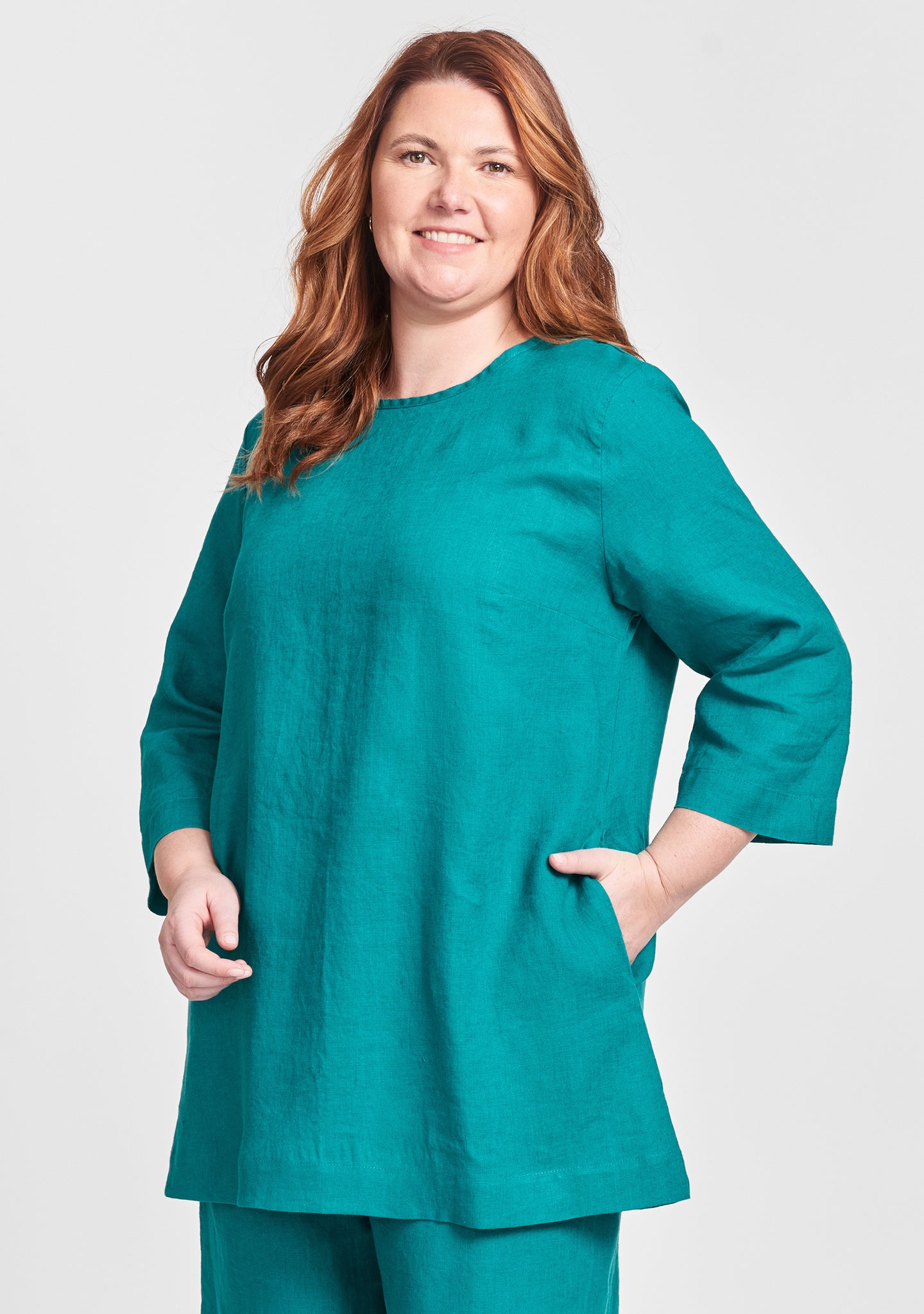 muse tunic linen shirt green