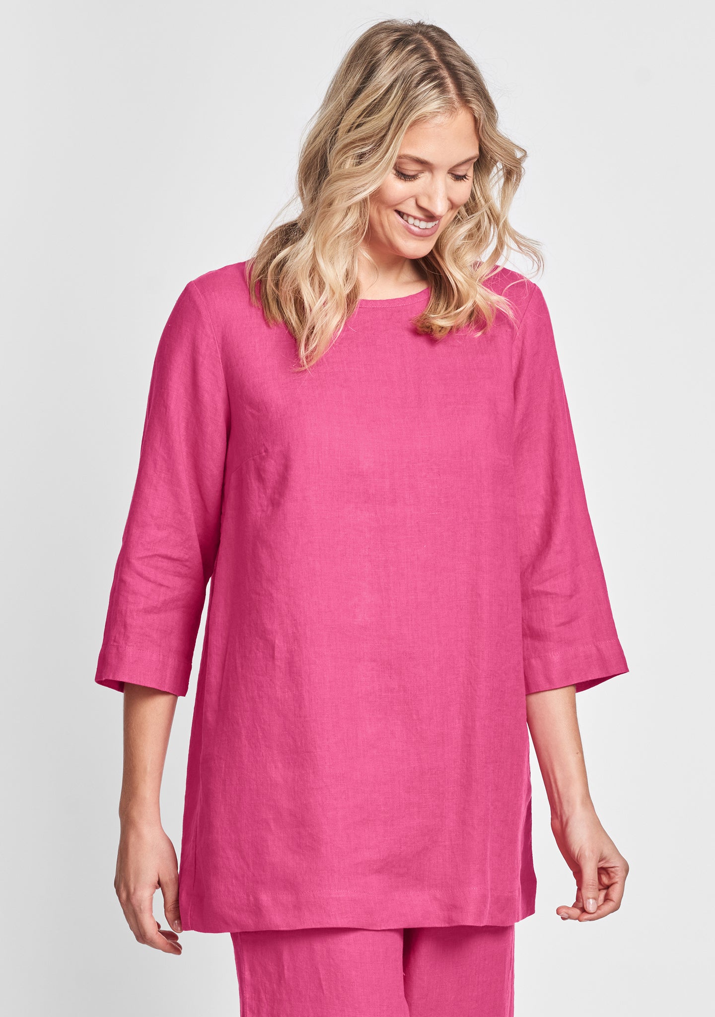 muse tunic linen shirt pink