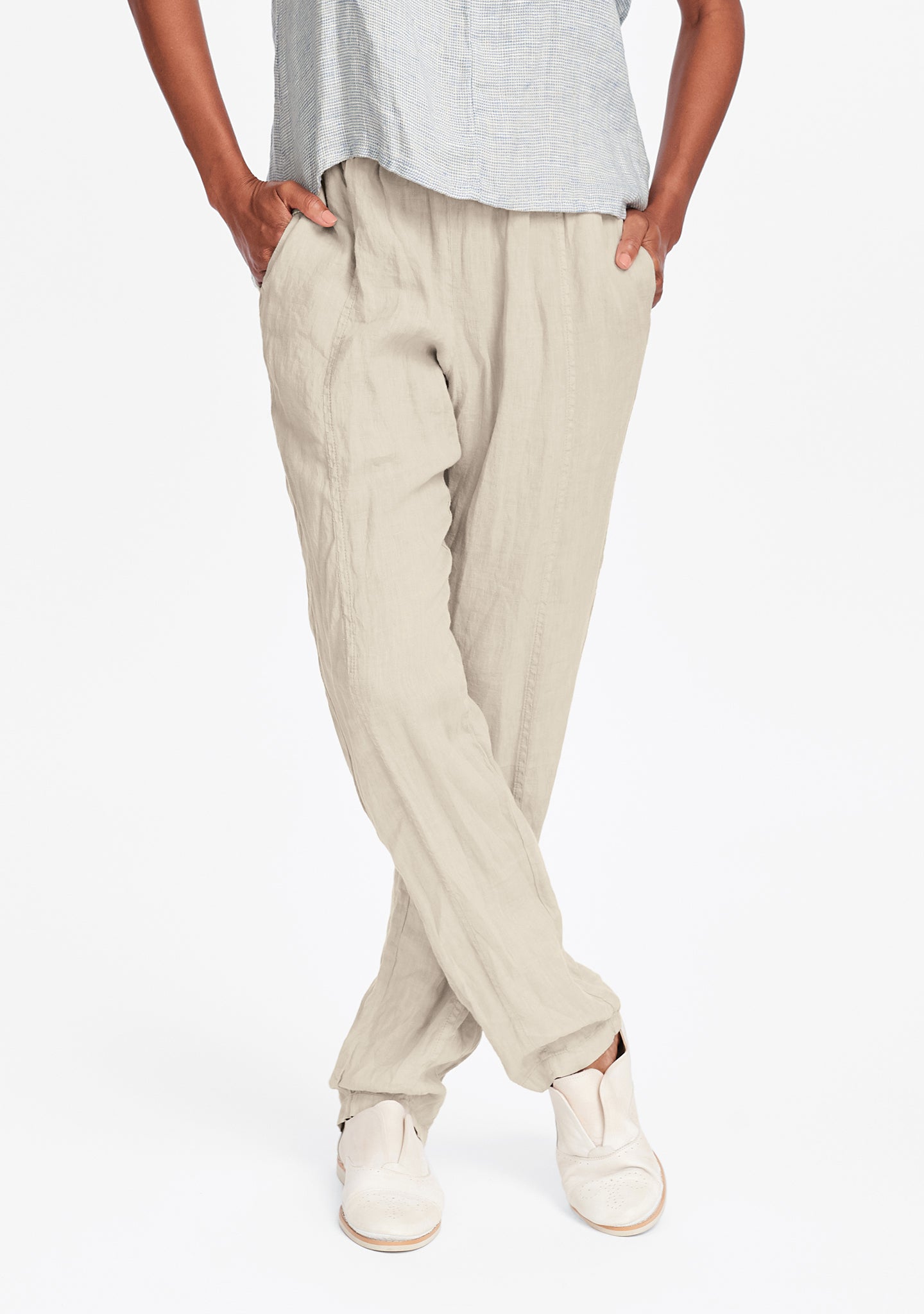 nouveau pant linen drawstring pants natural
