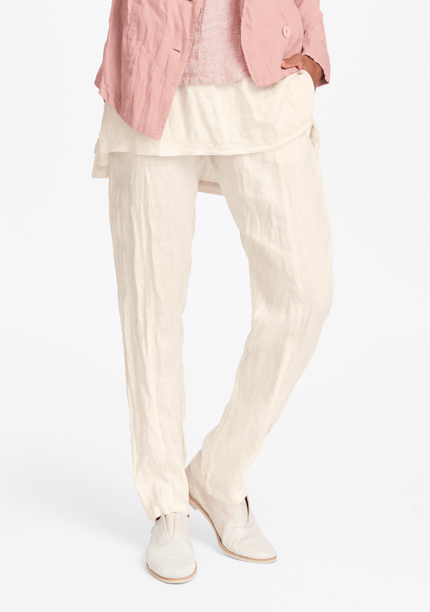 nouveau pant linen drawstring pants white