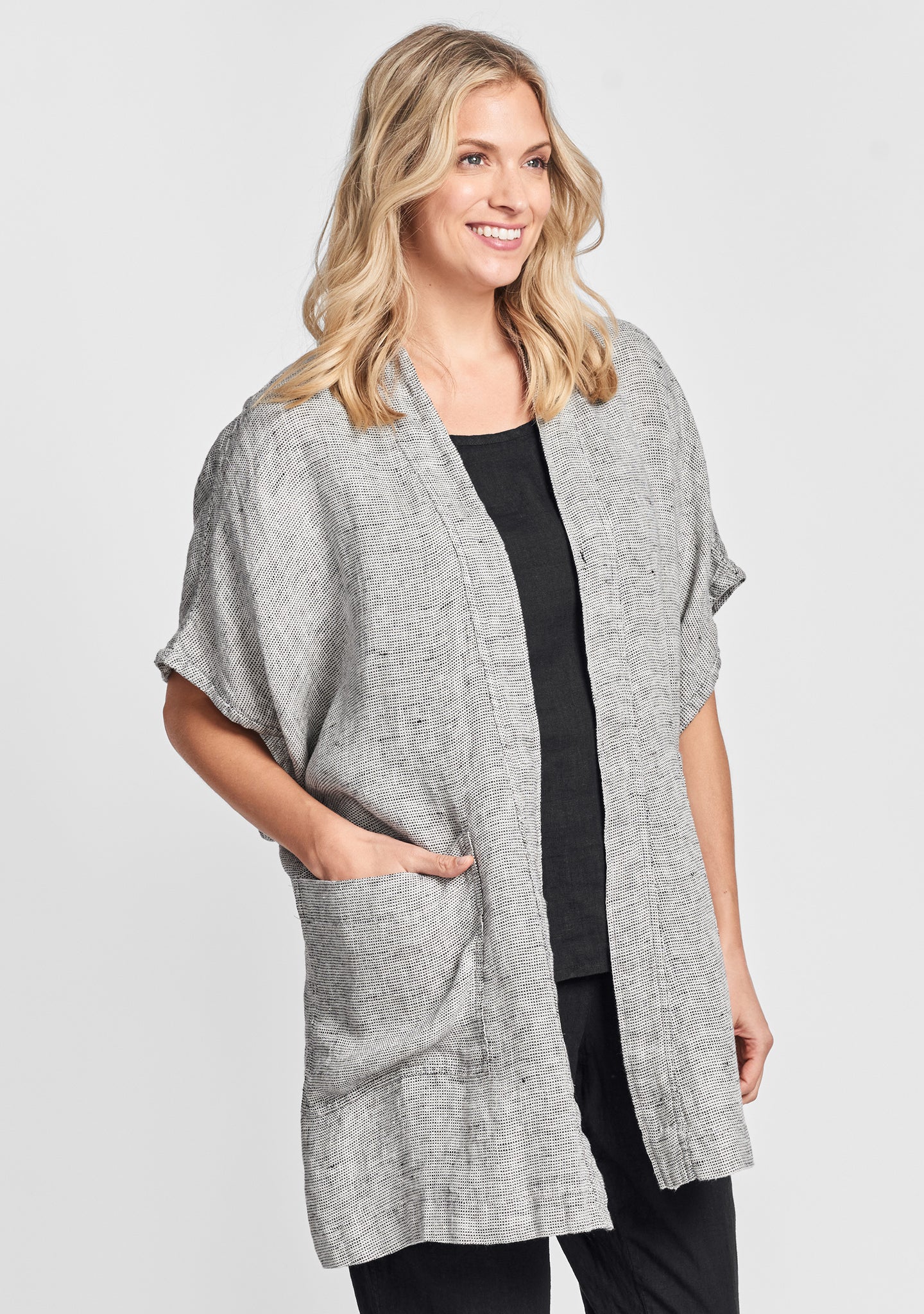 obscure cardigan linen cardigan blue