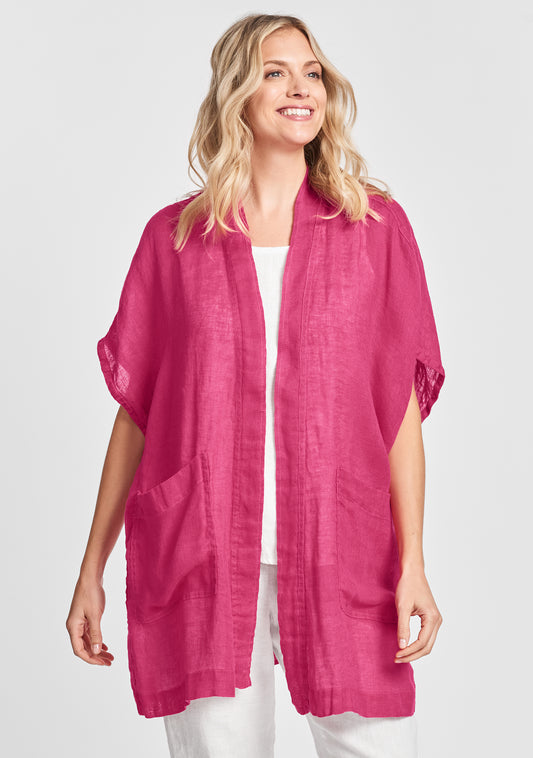 obscure cardigan linen cardigan pink