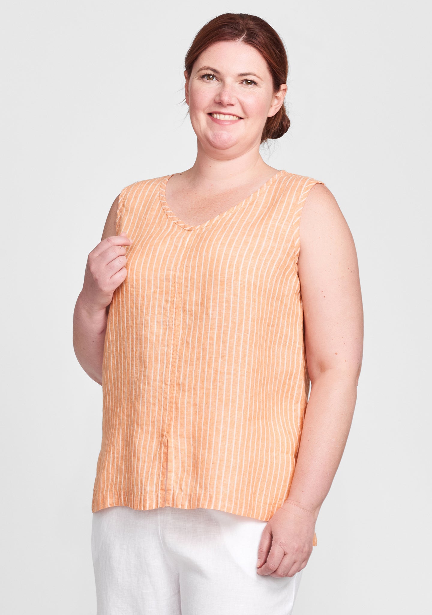 open tank linen tank top orange