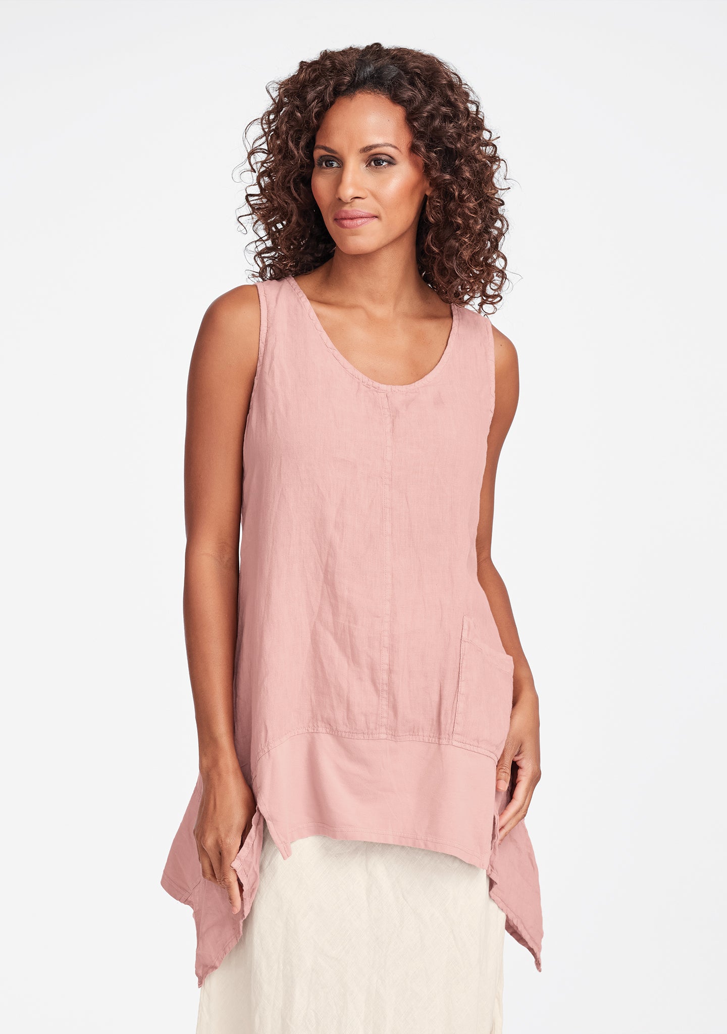 park tunic linen tank top pink