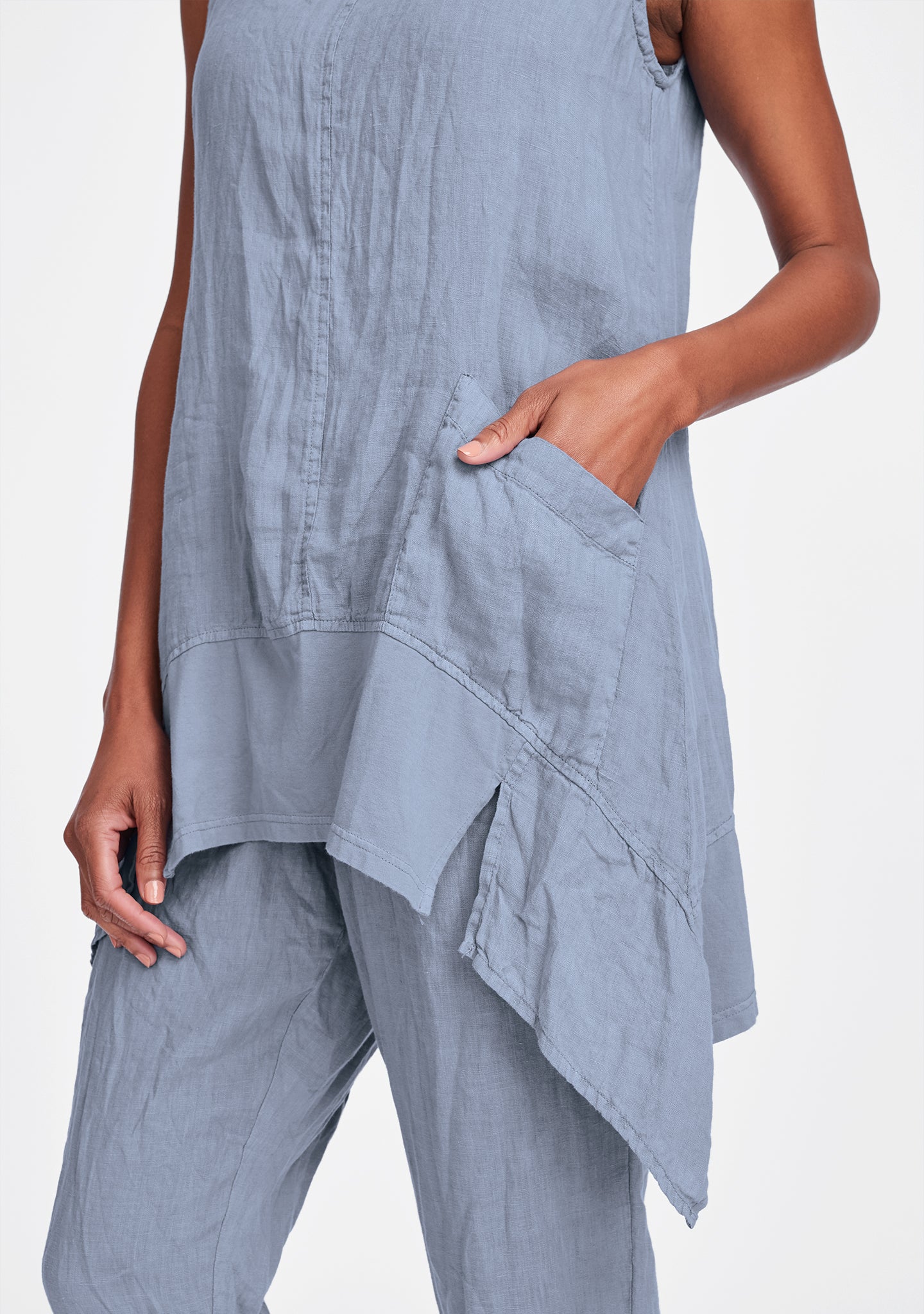 park tunic linen tank top details