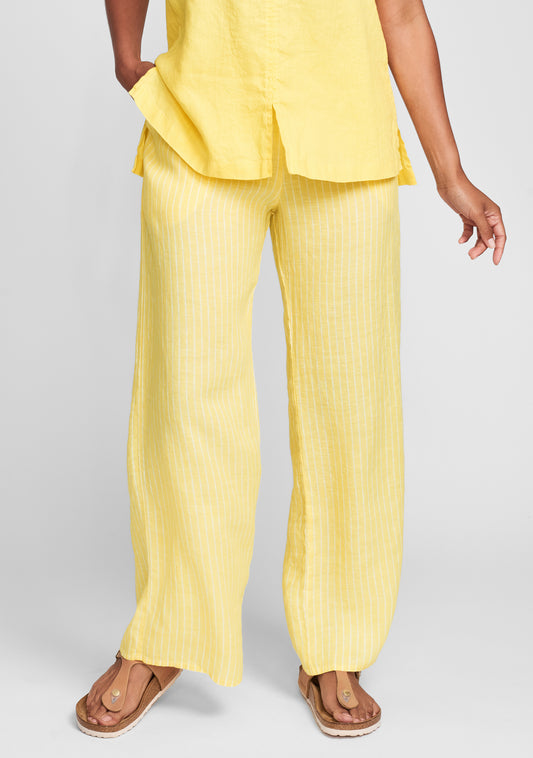 playful pant wide leg linen pants yellow