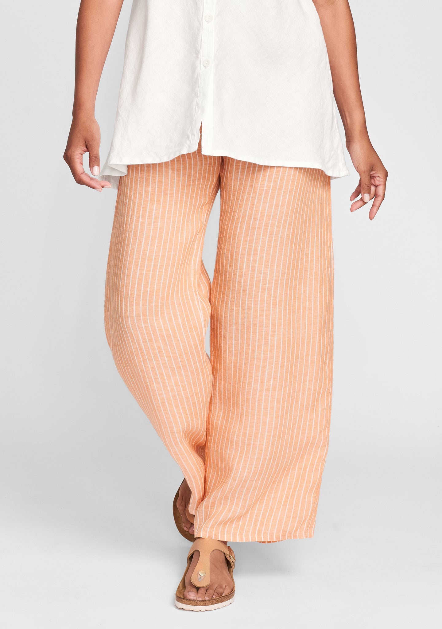 playful pant wide leg linen pants orange