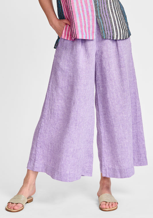 pleated pant wide leg linen pants purple