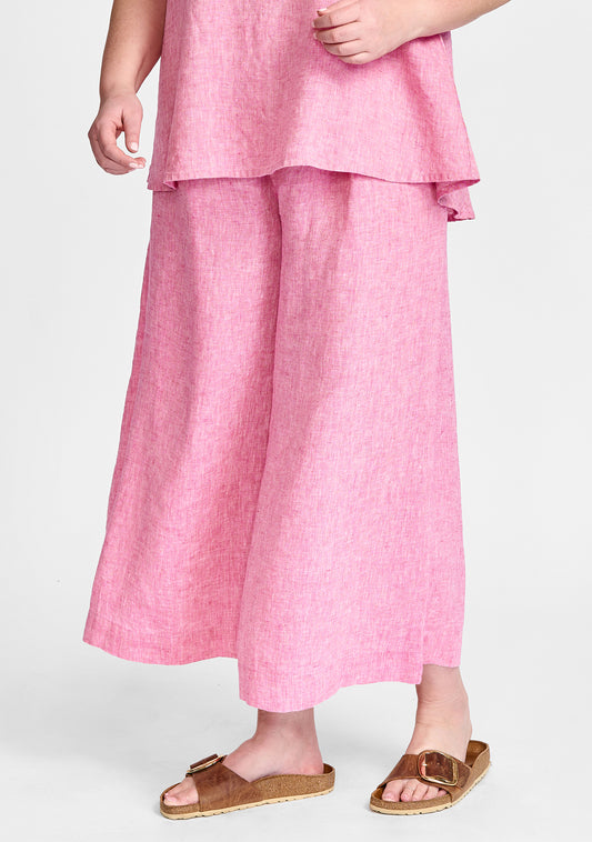 Linen Cropped Pants For Women - FLAX