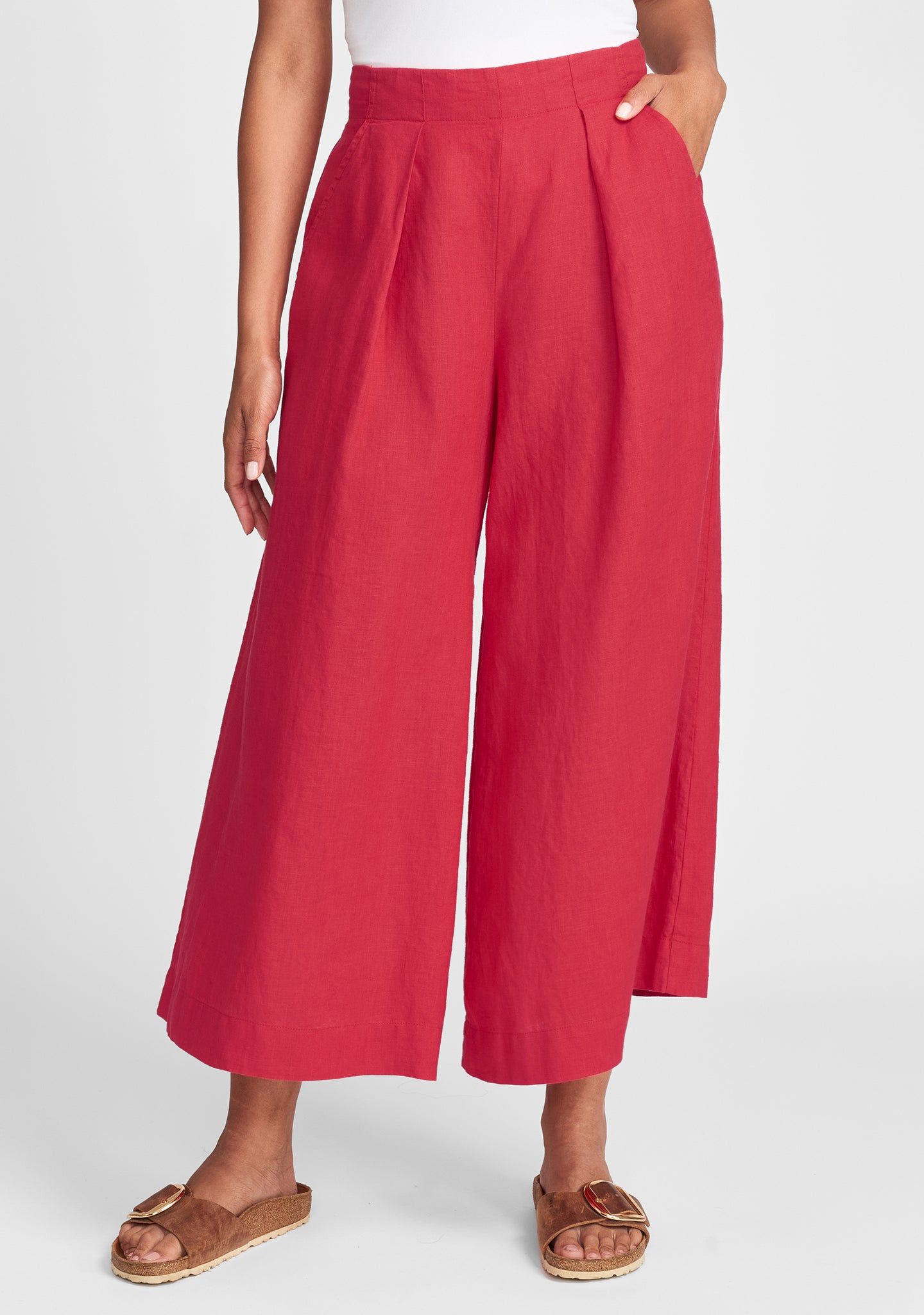 pleated pant wide leg linen pant details