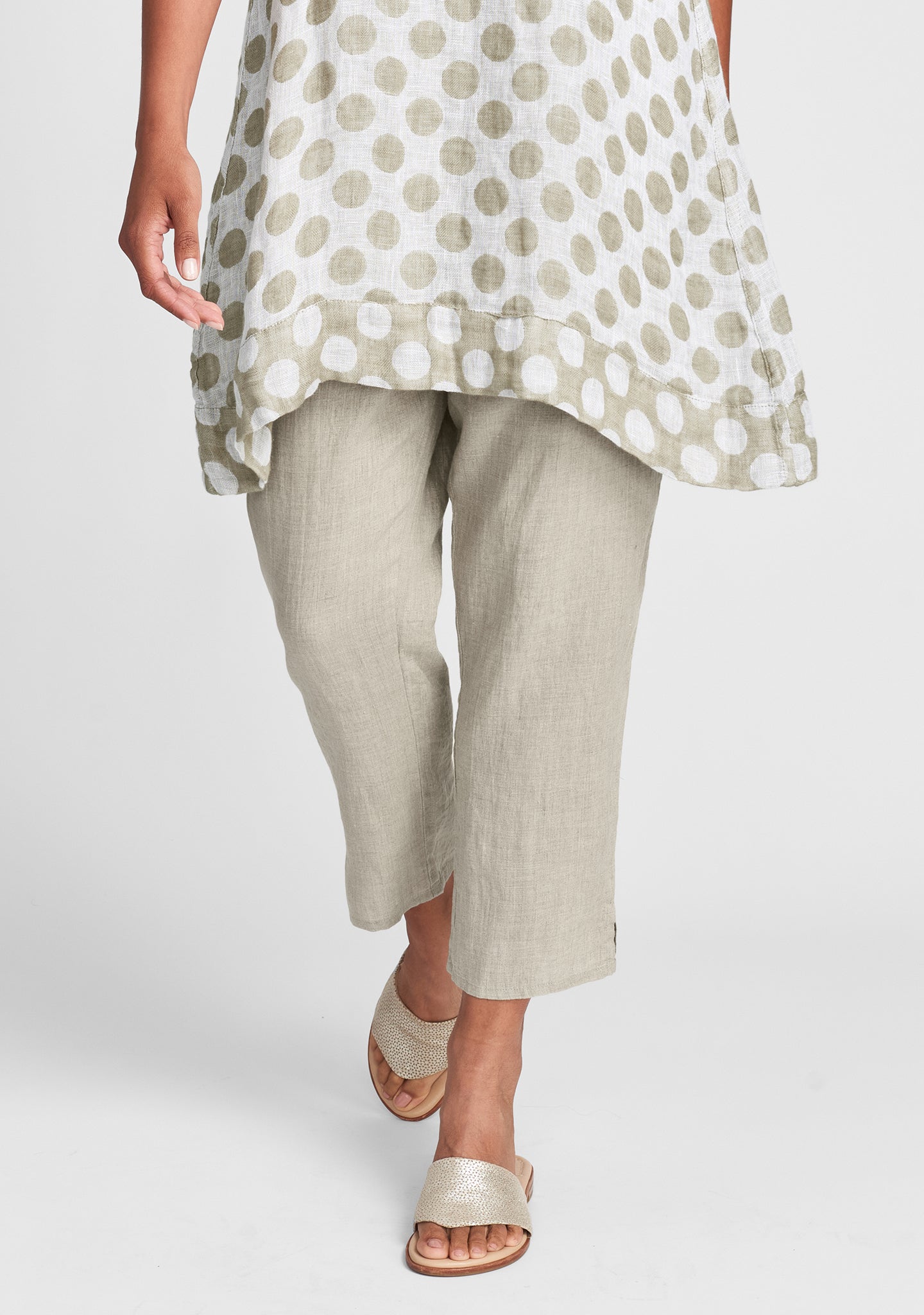 pocketed ankle pant linen pants natural