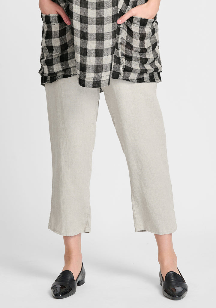 pocketed ankle pant linen pants natural