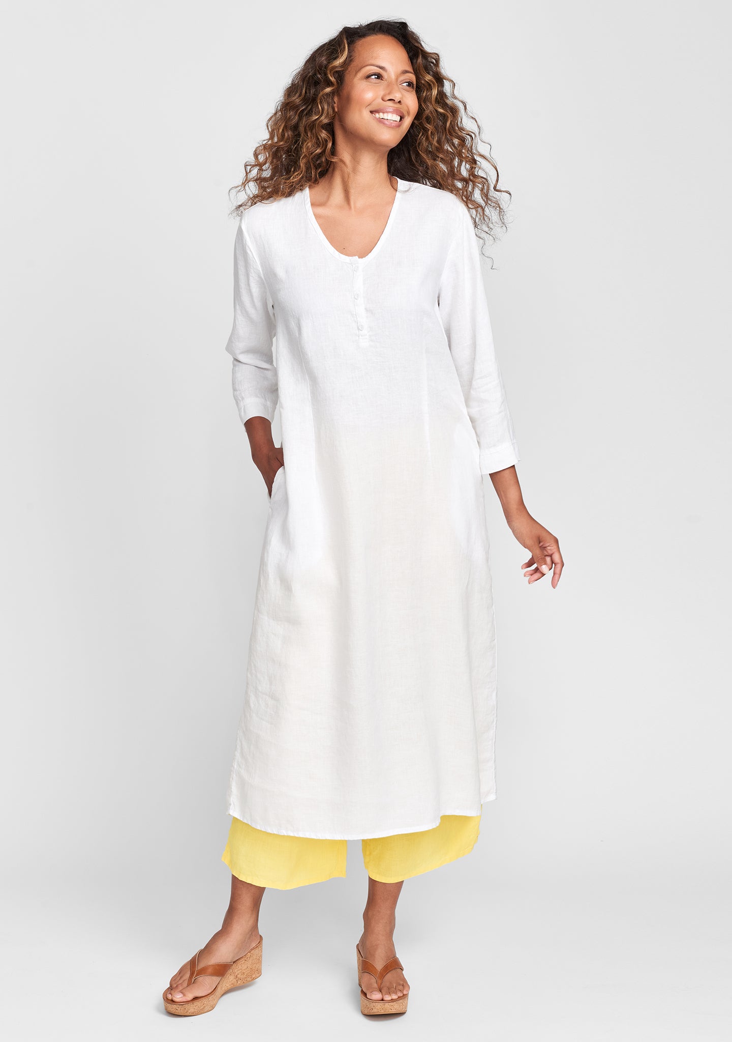 pure night dress linen dress white