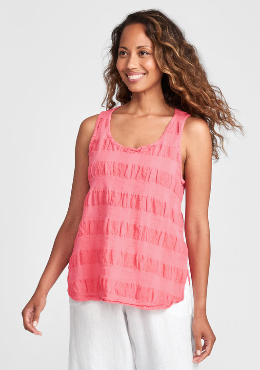 racerback tank linen tank top pink