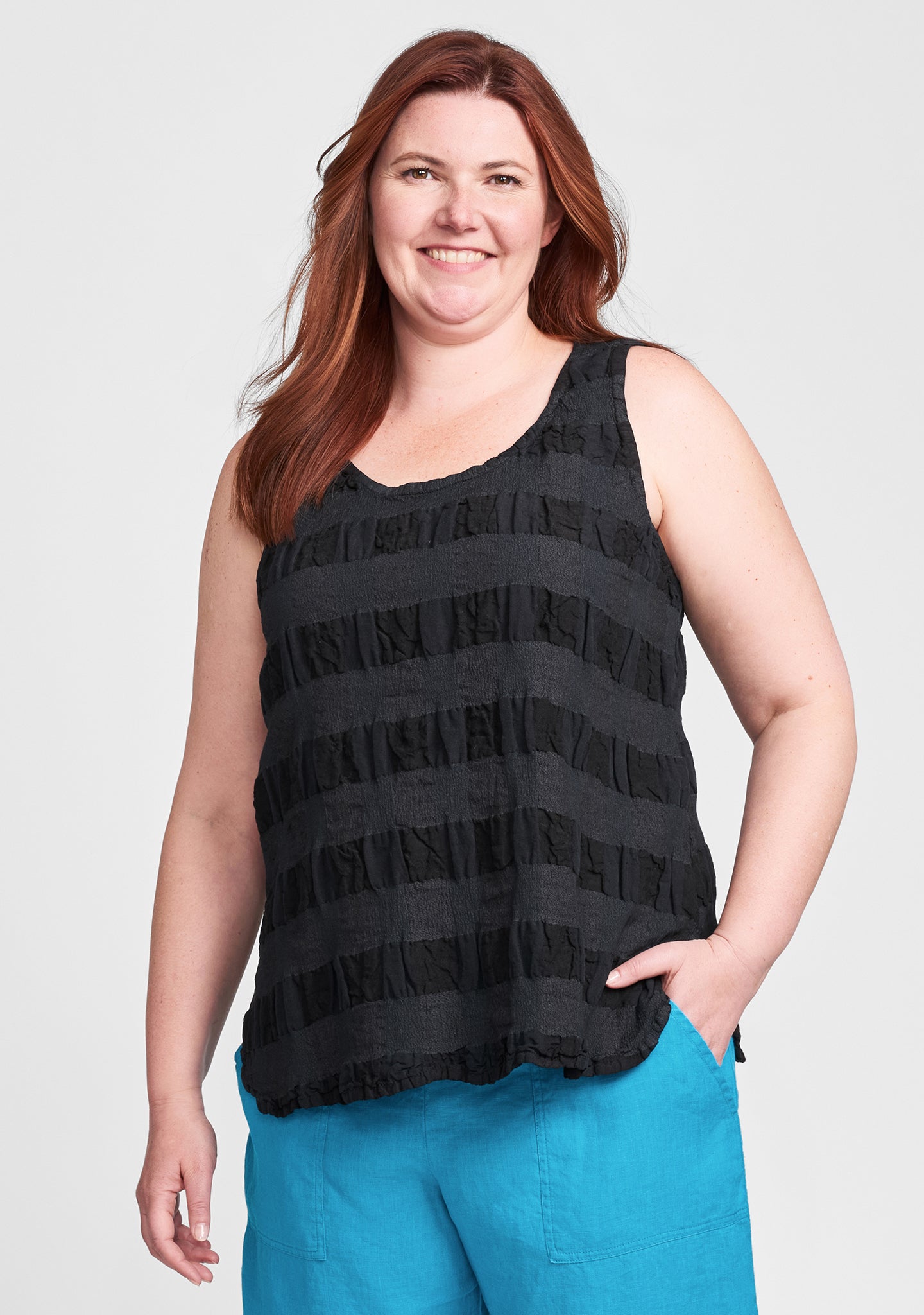 racerback tank linen tank top details