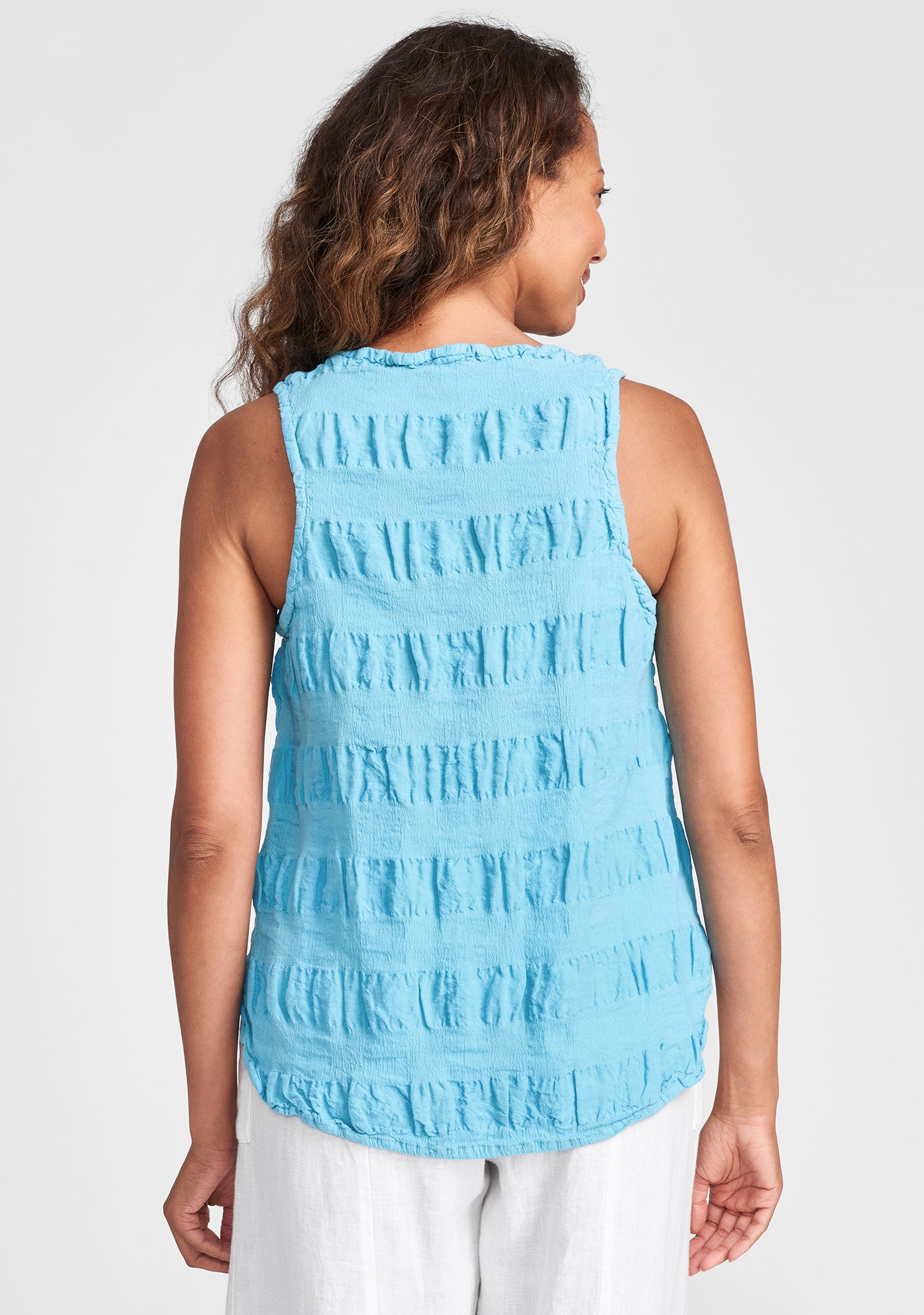 racerback tank linen tank top details