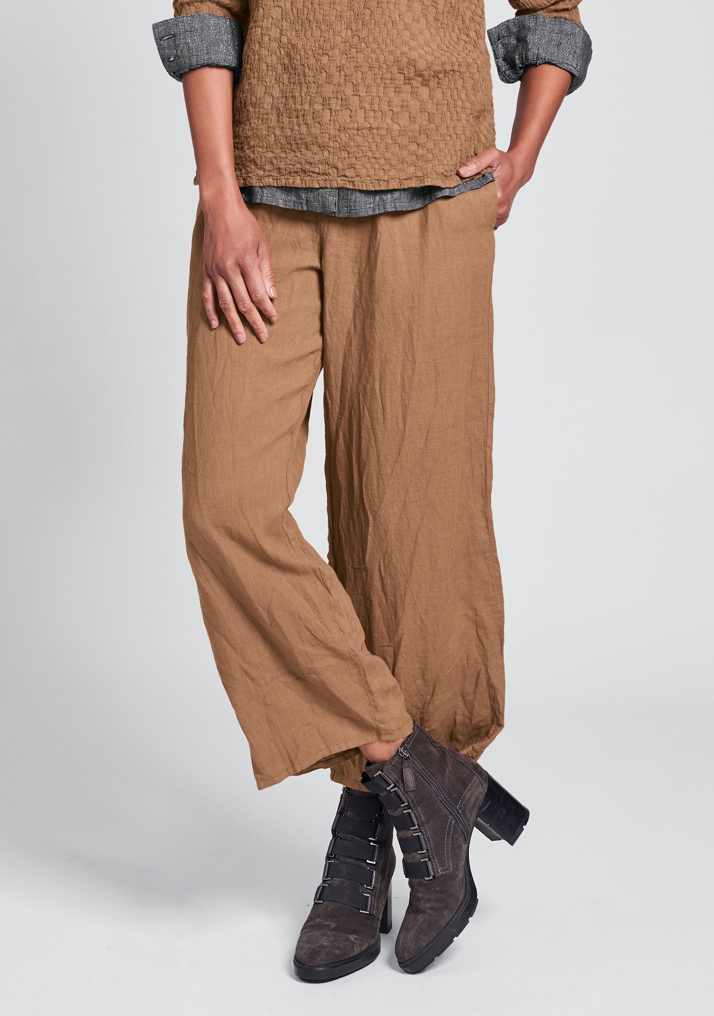 renewed flood linen drawstring pants orange