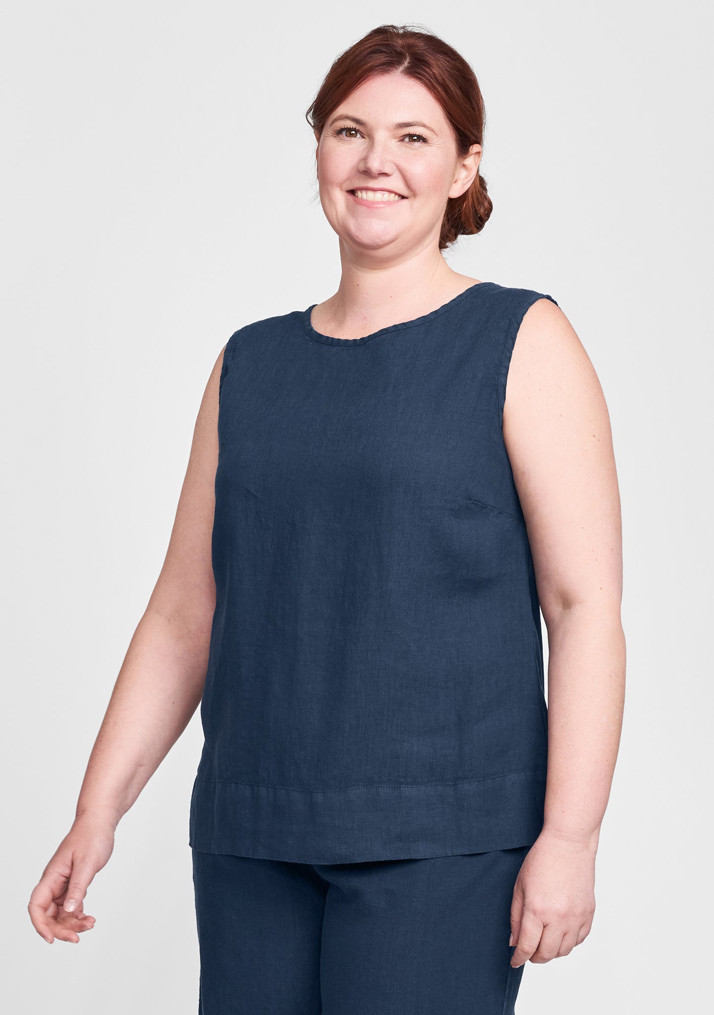 roadie top linen tank top blue