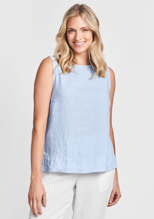 roadie top linen tank top blue