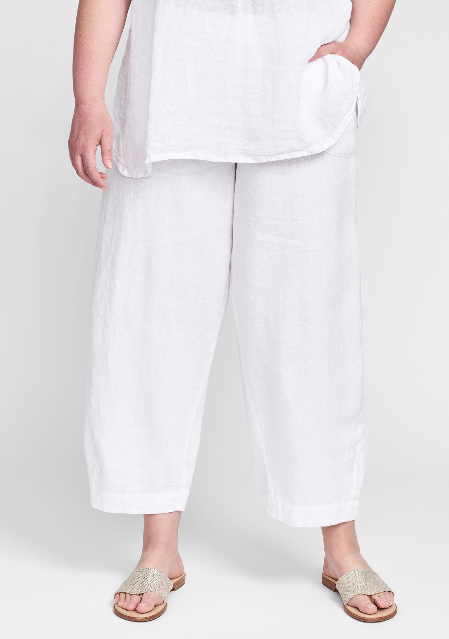 seamly pant linen pants white