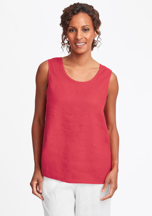 simple cami linen tank top red