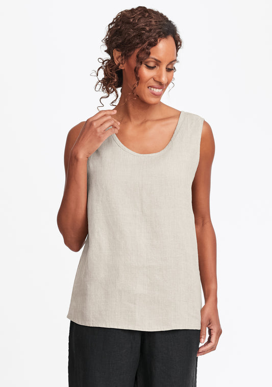 simple cami linen tank top natural