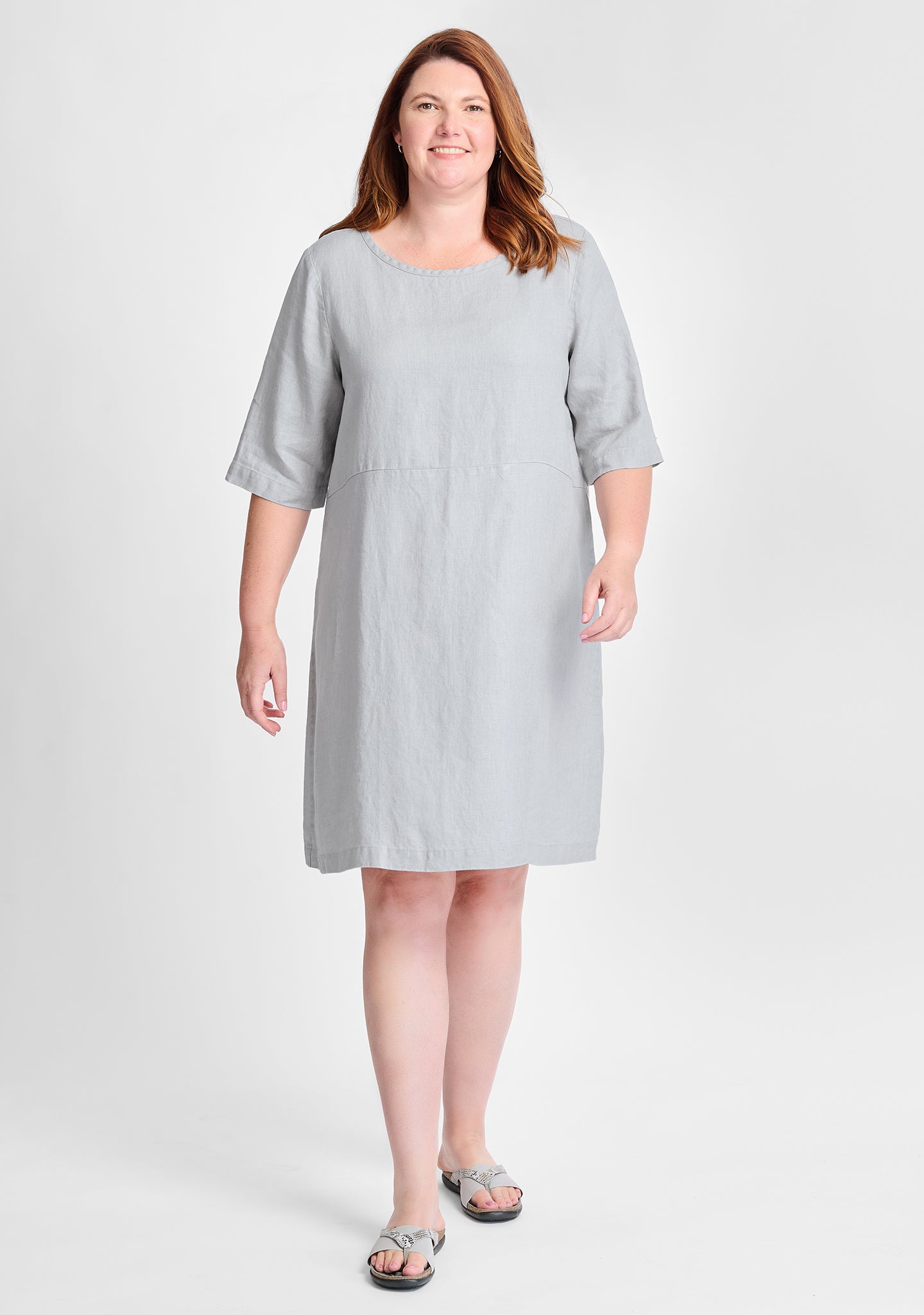 simple dress linen shift dress grey