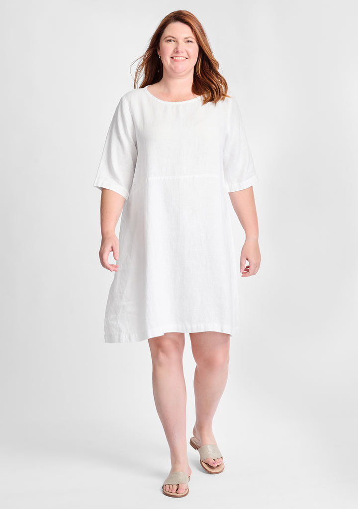 simple dress linen shift dress white