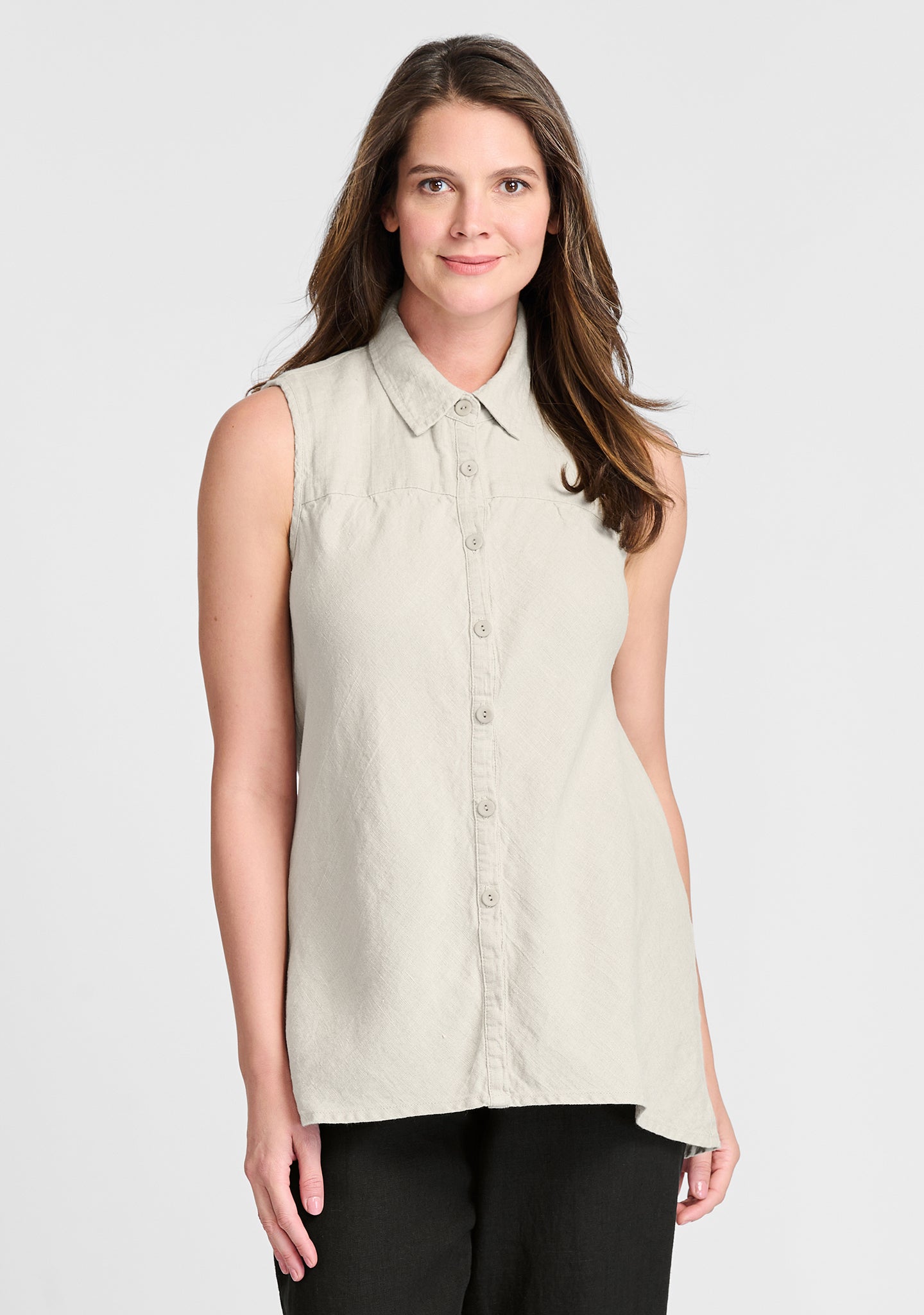 skyline blouse sleeveless linen blouse natural
